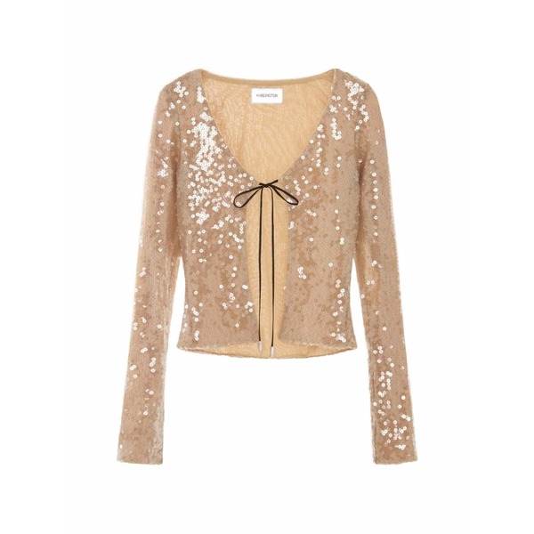 シックス青少年・アーリントン レディース ジレー アウター Elin sequin-embellished cardigan Neutrals