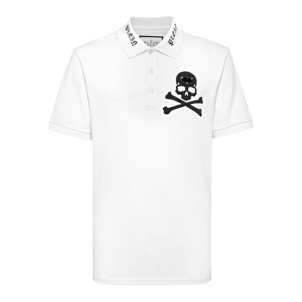 フィリップ飾り気の無い メンズ スポーツシャツ トップス Skull \u0026 bones polo shirt  White
