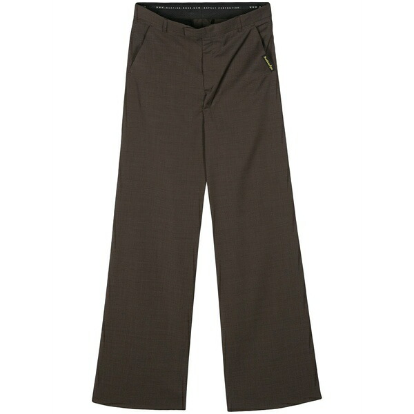 マーティン・サクラ色 メンズ 心地好いズボン下 ボトムス Houndstooth wide-leg trousers Brown