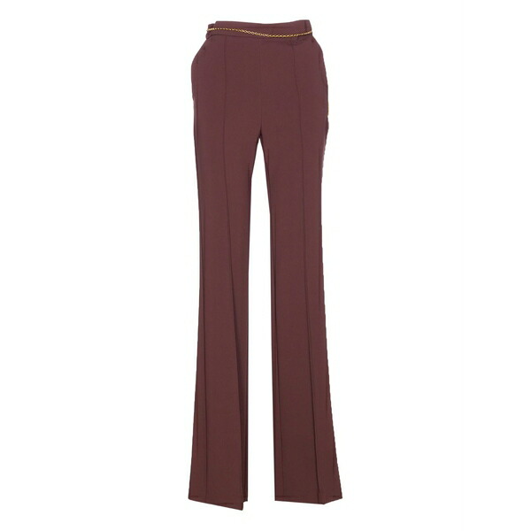 エリザベスフランキ レディース 心地よいズボン下 ボトムス Chain-belt trousers Red