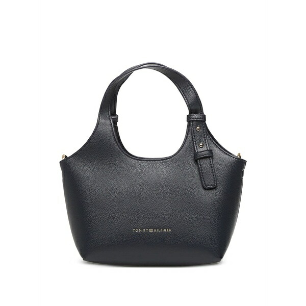 トミー ヒルフィガー レディース トートバッグ バッグ Mini logo-detail pebbled-texture tote bag Blue|asty