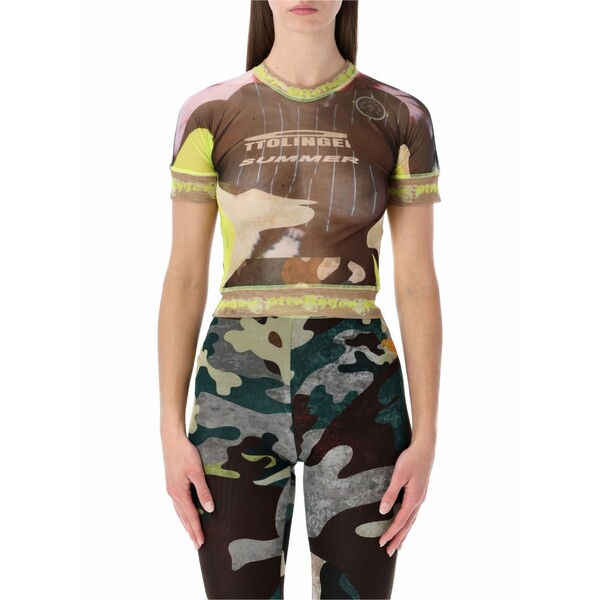 オットリンガー レディース ティーシャツ トップス Camouflage t-shirt Brown