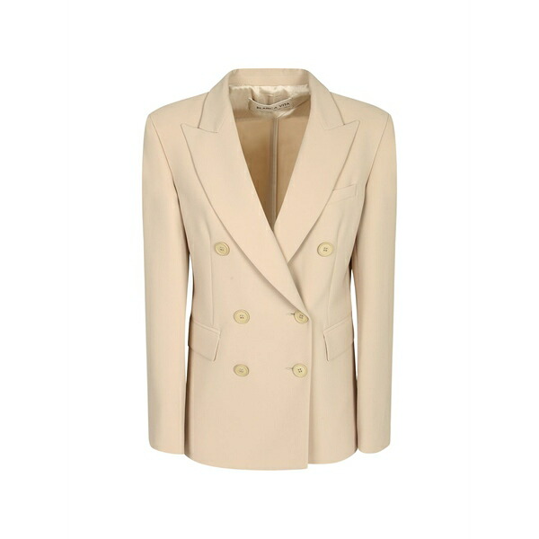ブランカ ヴィータ レディース 上衣＆上衣 アウター Double-breasted peak-lapel blazer Neutrals