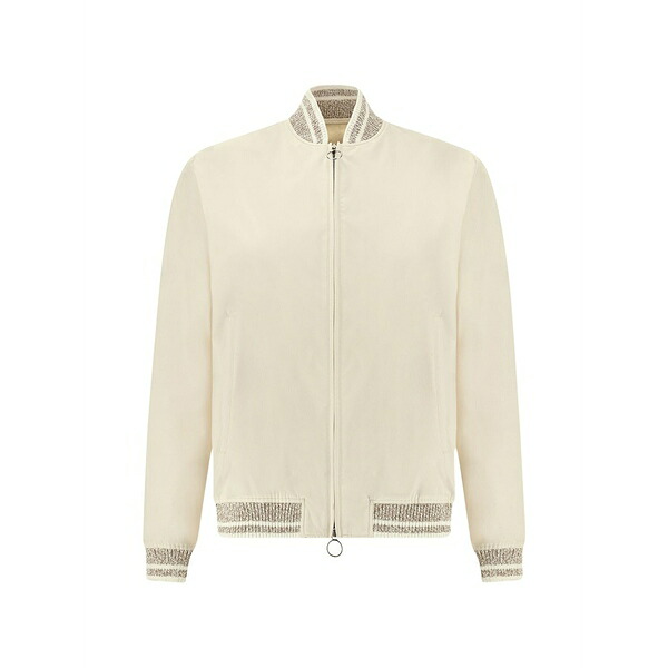 ポールアンドシャーク レディース 上衣＆上衣 アウター Typhoon￠ platinum striped-trim bomber jacket Neutrals