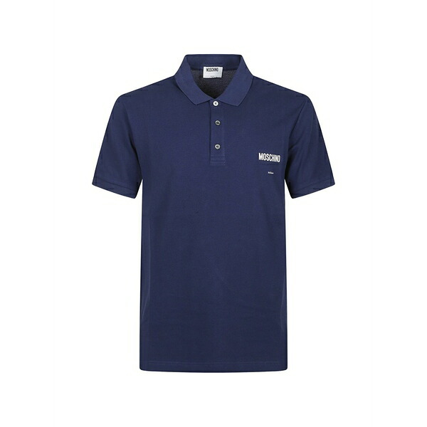 モスキーノ メンズ スポーツシャツ トップス Logo-print polo shirt Blue