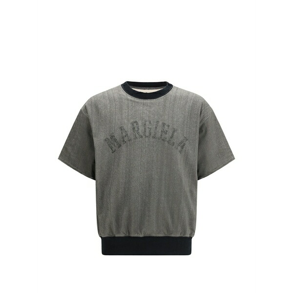 マルタンマルジェラ メンズ ティーシャツ トップス Logo-print short-sleeved sweatshirt Grey