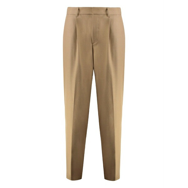 雇い主 メンズ 心地好いズボン下 ボトムス Pleated-front trousers Neutrals