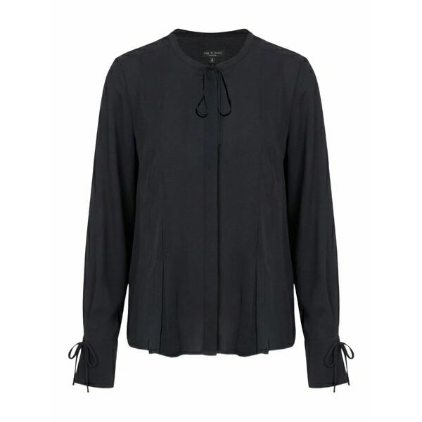 ラグアンドボーン レディース プルオーバー トップス Arden pleated blouse Black