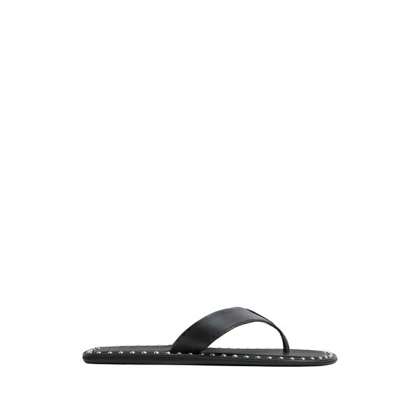 ジュゼッペザノッティ メンズ サンダル シューズ Stud-embellished leather thong flip flop Black