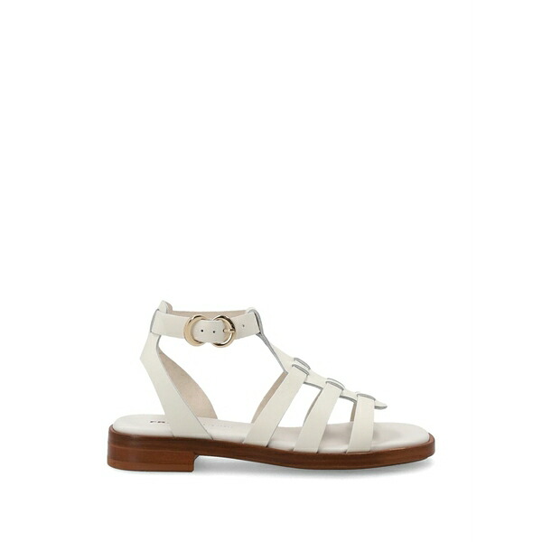 亭主持ち レディース サンダル シューズ Strappy cage sandals White