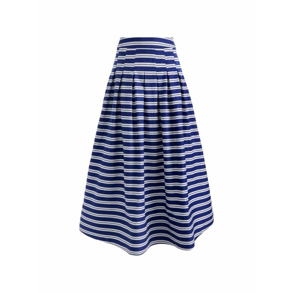 アリス アンド オリビア レディース スコート ボトムス Drop waist striped mid skirt Blue