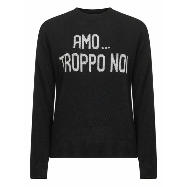 エムシーツーセイントバース レディース 編み物\u0026プルオーバー アウター Jacquard embroidery sweater Black