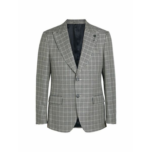 ラルディーニ メンズ 上衣＆上衣 アウター Houndstooth-pattern two-button blazer Grey