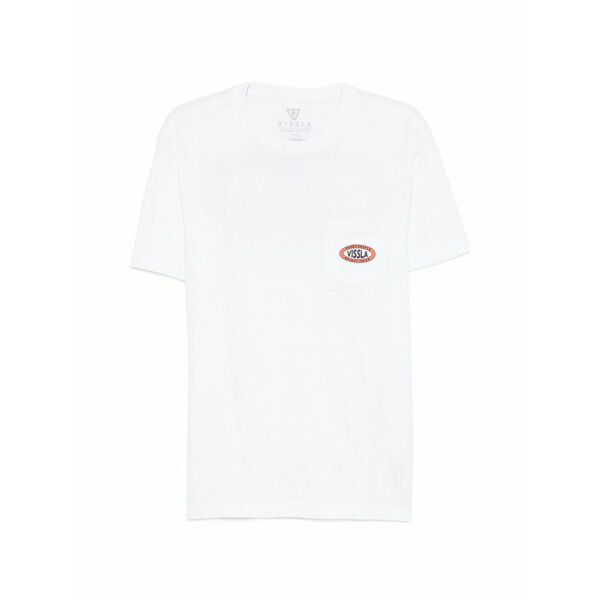 ヴィスラ メンズ ティーシャツ トップス Sliders chest-pocket t-shirt White