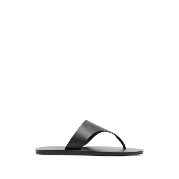 マネビ レディース サンダル シューズ Leather thong-strap sandals Black