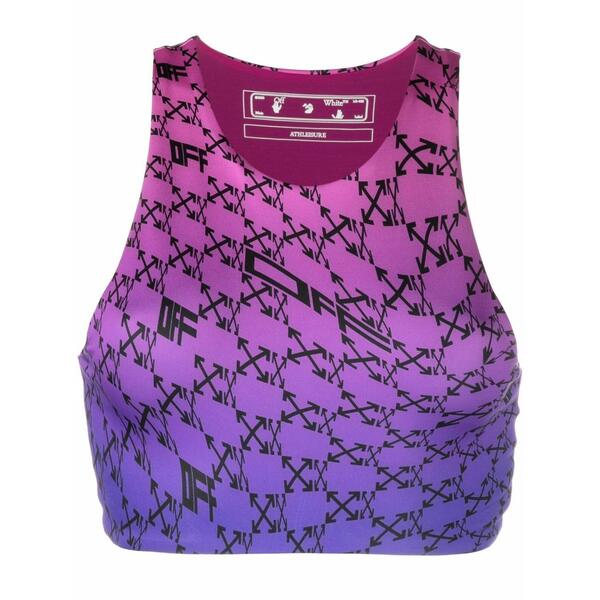 象牙色 レディース カットソー トップス Two-tone gradient-effect crop top Pink