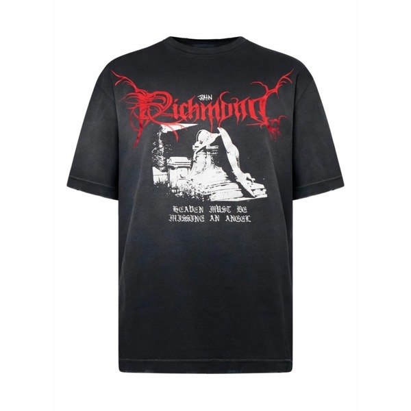 ジョン バージニアの州都 レディース ティーシャツ トップス Graphic-print t-shirt Black