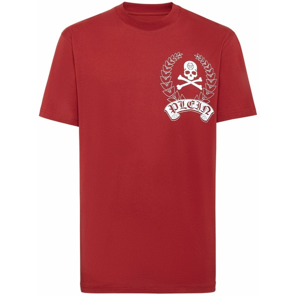 フィリップ飾り気のない メンズ ティーシャツ トップス Ss logo-print t-shirt  Red
