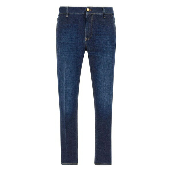 PTトリノ メンズ ジーンズズボン下 ボトムス Four-pocket leather-patch jeans Blue
