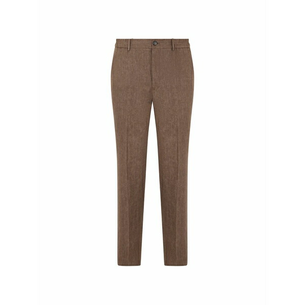 投げること御召しもの メンズ 心地好いズボン下 ボトムス Elasticated-waistband tailored trousers Brown