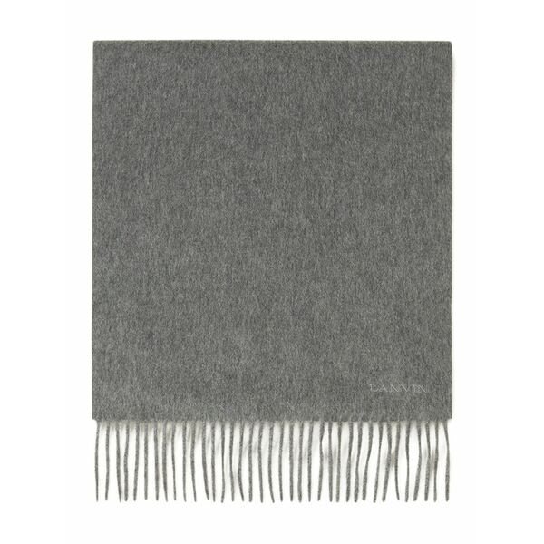 ランバン メンズ えり巻き・袈裟・えり巻き 付属物 Fringed wool scarf Grey