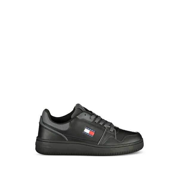 トミーヒルフィガー レディース スニーカー シューズ Heritage logo-badge leather sneakers Black