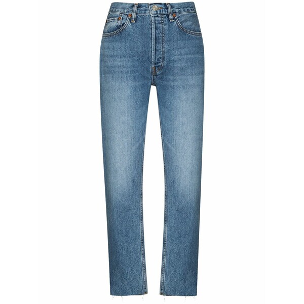 リダン レディース ジーンズズボン下 ボトムス Stove pipe cropped jeans Blue