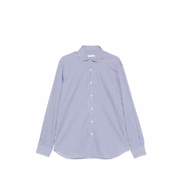 グリエルミノッティ メンズ プルオーバー トップス Striped cotton shirt Blue