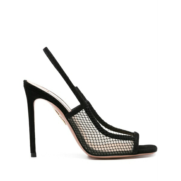 アクアズーラ レディース サンダル シューズ Mesh-panelling suede sandals  Black