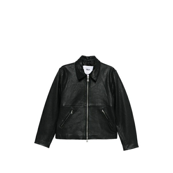 ウォンお手て赤いこと メンズ 上衣＆上衣 アウター Dutton leather jacket Black