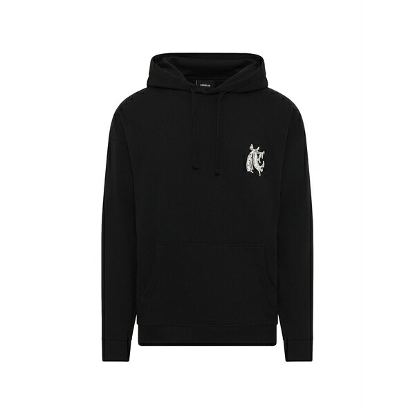 エゴンラボ メンズ パーカー・スウェットシャツ アウター Hermine-print hoodie Black|asty