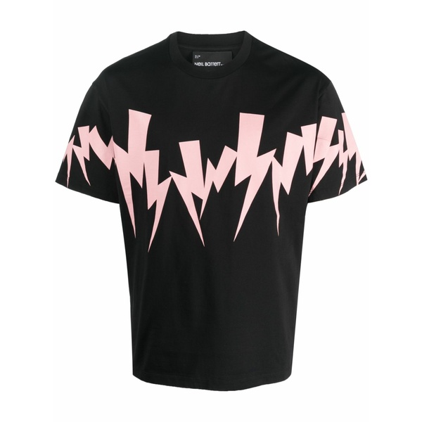 ニールバレット メンズ プルオーバー トップス Thunderbolt-print cotton t-shirt Black