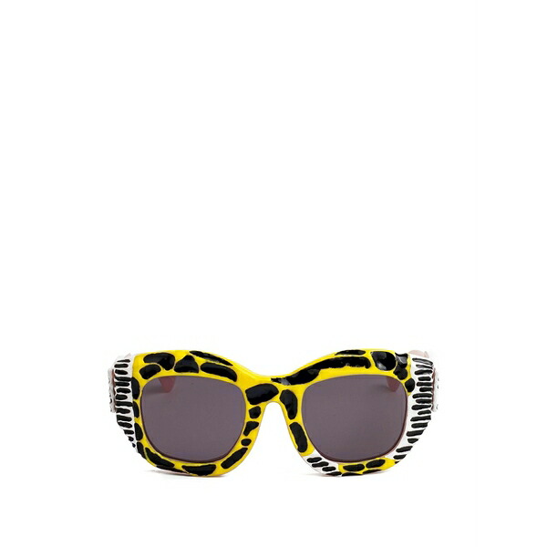 クボラウム メンズ サングラス・アイウェア 付属物 B2 pop-grotesque square-frame sunglasses Yellow