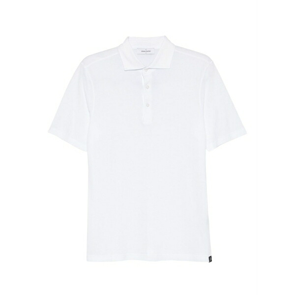 グランサッソ メンズ スポーツシャツ トップス Short-sleeve polo shirt White