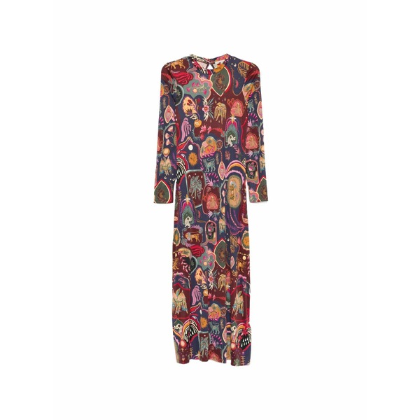 農園 リオ レディース 衣裳 トップス Long-sleeve printed maxi dress Purple
