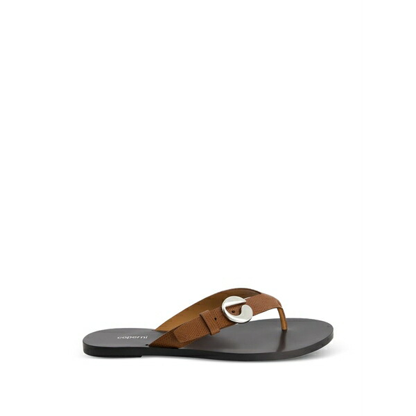 コペルニ レディース サンダル シューズ Lizard-effect buckle sandals Brown