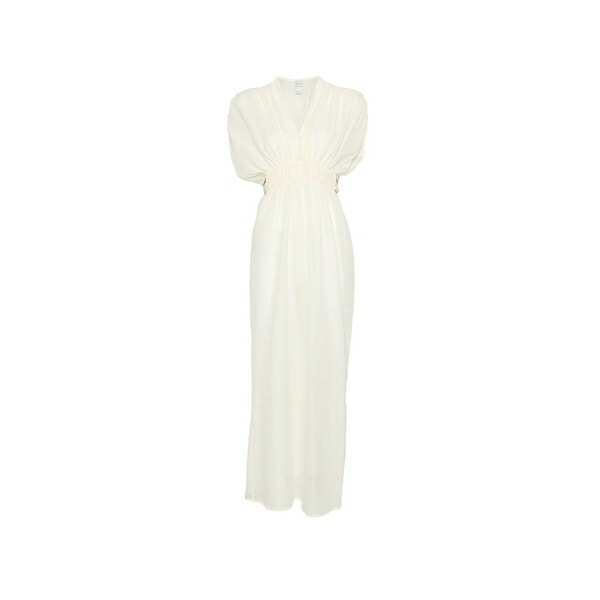 １２０％リノ レディース 衣裳 トップス Braided-tie gathered-waist maxi dress Neutrals