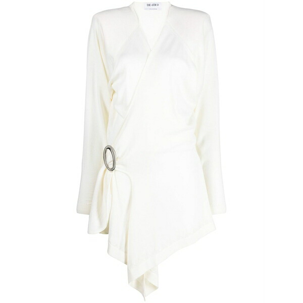 ジ アティコ レディース 衣裳 トップス Hurely wrap minidress Neutrals