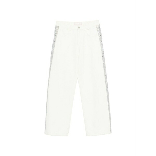 サーカス・泊まり レディース 心地よいズボン下 ボトムス Cotton embellished trousers White