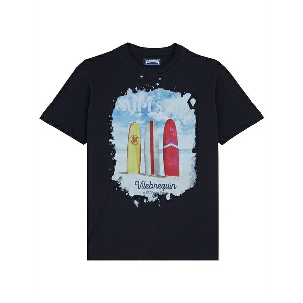 ヴィルブレクイン メンズ Tシャツ トップス Graphic-print cotton t-shirt Blue|asty
