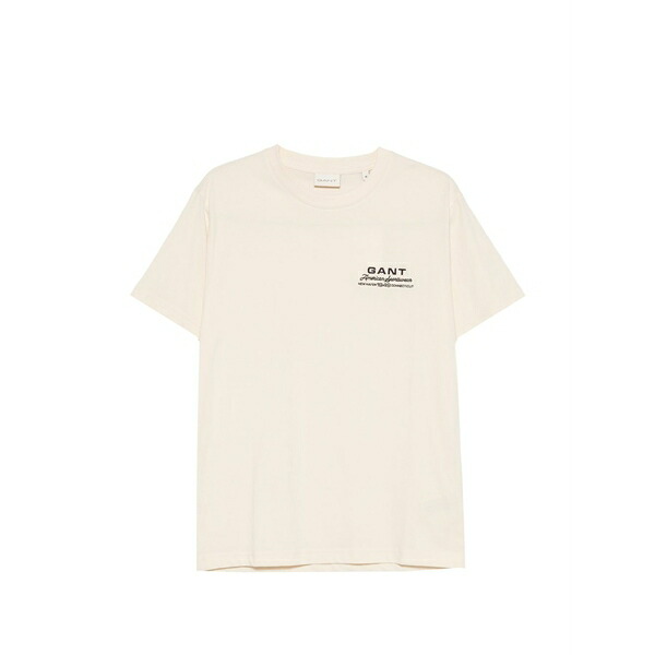 ガント メンズ ティーシャツ トップス Logo-print short-sleeve t-shirt Neutrals