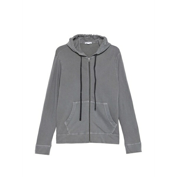 ジェームス 銭入れ メンズ パーカー・スウェットシャツ アウター Zip-up drawstring hoodie Grey