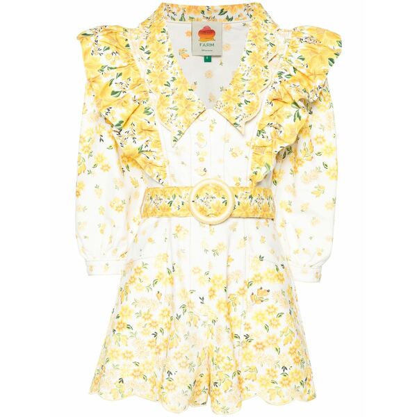 耕園 リオ レディース 衣裳 トップス Azaleia floral-print playsuit Yellow