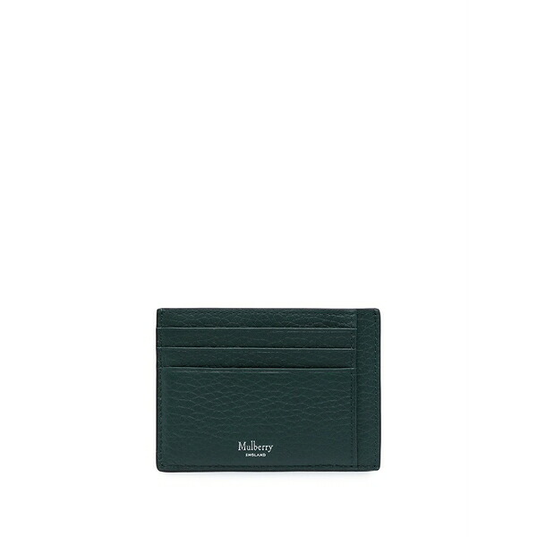 マル木ノ実 メンズ 札入れ 佩び物 Rectangular leather cardholder Green