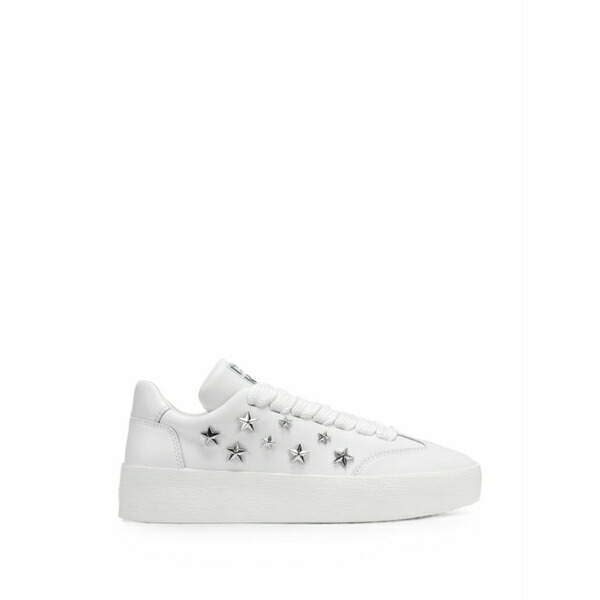 ダナ キャラン ニューヨーク州 レディース スニーカー シューズ Glynda star-studded lace-up sneakers White