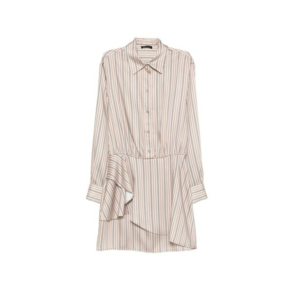 リュージョー レディース 衣裳 トップス Ruffled-detail striped mini dress Brown