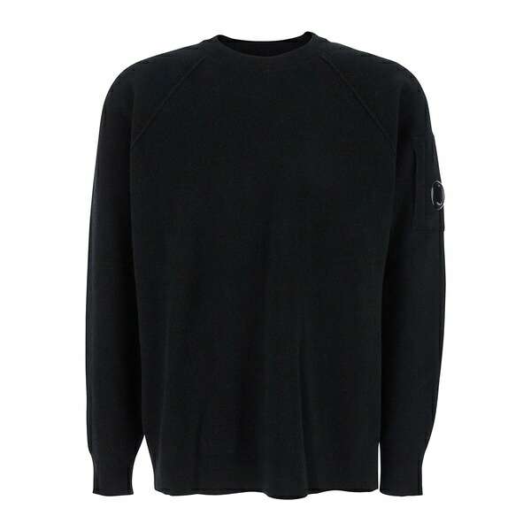 シーピーカンパニー メンズ 編み物\u0026ティーシャツ アウター Raglan-sleeve lens-pocket sweater Blue