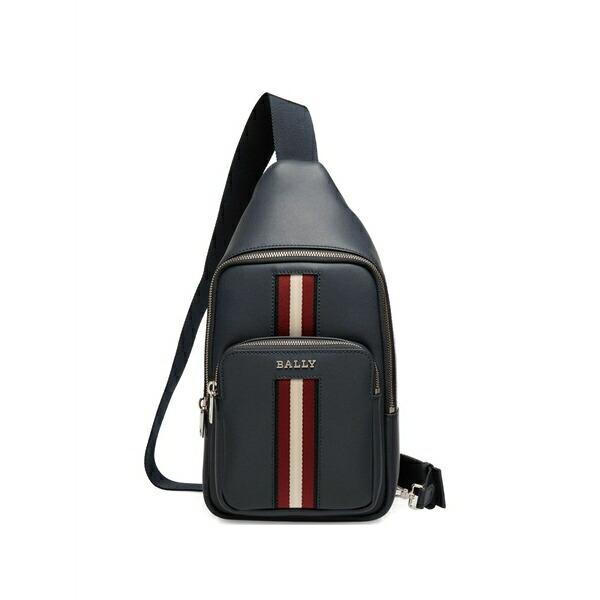 バリー メンズ うしろ側風呂敷き包み・背嚢 御徒面子 Ribbon-detail leather sling bag Blue