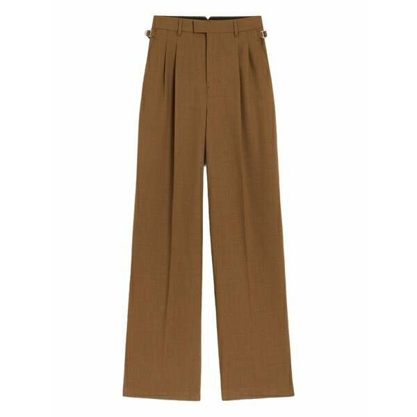 意中の女 レディース 心地好いズボン下 ボトムス Pleated wide-leg trousers Brown