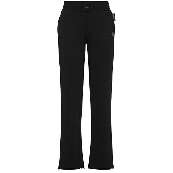 飾り気の無い運動競技 レディース 心地好いズボン下 ボトムス Logo-appliqu￡ drawstring track pants Black